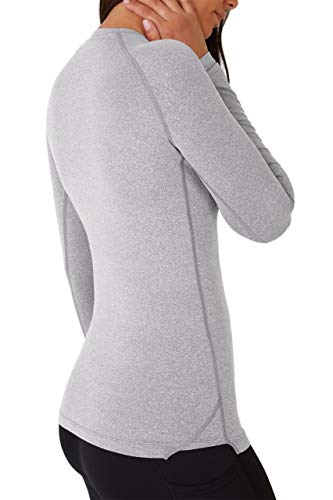 Tca Women's Superthermal Long Sleeve Performance Base Layer Running Training Top - Marl Grey, Medium #TOP2