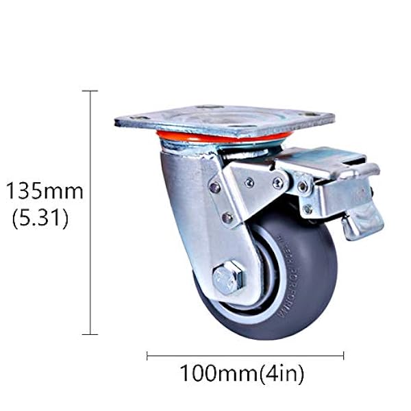 Ruedas industriales, Ruedas giratorias para trabajo pesado Ruedas para carro, Cada capacidad de carga 250 kg, 4 \