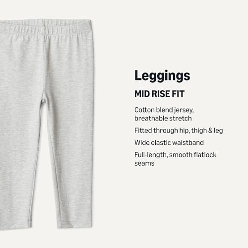 Image of Amazon Essentials Girls' Cotton Stretch Leggings, Multipacks