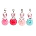 PRETYZOOM 4Pcs Pom Pom Porte-Clés en Cuir Lapin Porte-Clés Boule en Peluche Lapin de Pâques Animal Clé Pendentif Ornements pour Sac à Main Sac à Main Clé de Voiture Téléphone Sac à Dos