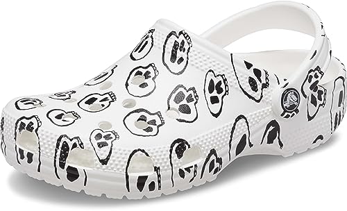 Image of Crocs Unisex Classic Clog - Seasonal Graphic White /Black Skull Print Men's 2, Women's 4 Medium