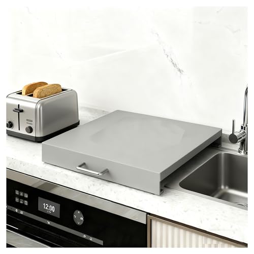 Gas Cooker Covers Tops Carbon Steel Multiple Top Cover Board Carbon for Compact Kitchens, Prep Areas and Apartments(Grey,L13.78xW17.72xH3.54IN)