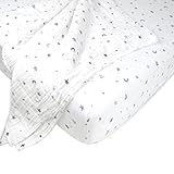 American Baby Company New Baby Welcome Kit with Muslin Cotton Swaddle Blanket and Fitted Crib Sheet, Grey Stars and Moons, for Boys and Girls