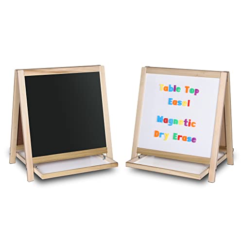 Flipside Products Tabletop Small Magnetic Black Chalkboard/Dry Erase Easel, Group Activities, Easel for Kids, Double-Sided by Flipside Products - Used condition - US$21.75