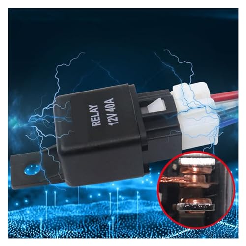 Relé de coche 12V con terminal cobre resistente al calor en negro y rojo 6