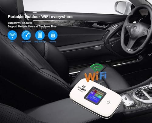 Image of KuWFi 4G LTE Unlocked Wi-Fi Hotspot Device| Mobile WiFi Hotspot | Portable WiFi Router with SIM Card Slot for Travel Support B2 /B4 /B5 /B12 /B17 for AT&T /T-Mobile