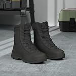 NORTIV 8 Bottes de travail des orteils en acier pour hommes - Chaussures de sécurité supportive respirante protection antidérapante en cuir industriel TROOPER-STL
