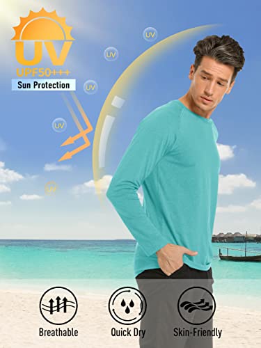 Tacvasen Men's Fishing Shirts Long Sleeve Work Shirts For Men Uv Spf Upf 50 Sun Protection Shirt Rash Guard Water Shirts Hiking Shirt Outdoor Shirts Light Green #TOP1