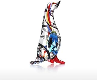 Tooarts Mini Glass Penguin Wildlife Sculpture Playful Handmade Craft Hand Blown Art Gift Home Decor