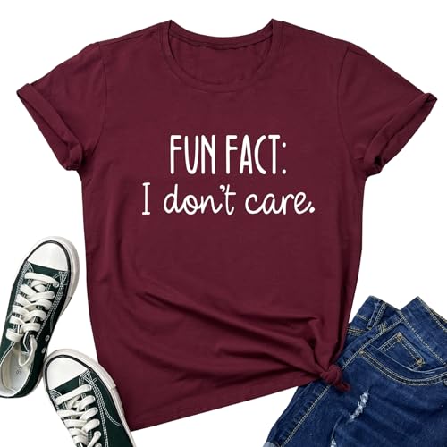 BLACKOO Women Cute T Shirt Fun Fact Graphic Tees