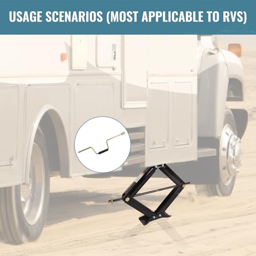 Image of Doppy 2Pcs RV Stabilizing Scissor Jack, 2.95 Ton /6500 lbs Leveling Scissor Jacks Set with Handle, RV Trailer Camper Stabilizer, for Trucks Cars MPVs Sedans, Station Wagon