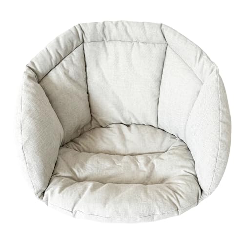 Coussin de chaise Egg de rechange en lin beige lavable intérieur extérieur