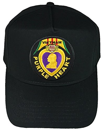 Purple Heart Vietnam Veteran HAT - Black - Veteran Owned Business