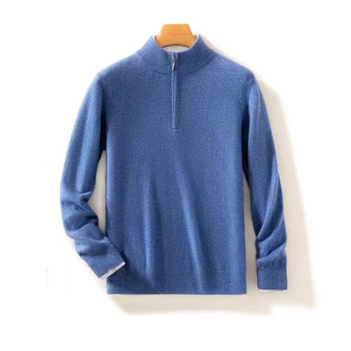 Men's Winter Merino Wool Sweater - Mock Neck Half-Zip Knit Pullover Cashmere Casual Long Sleeve Top3