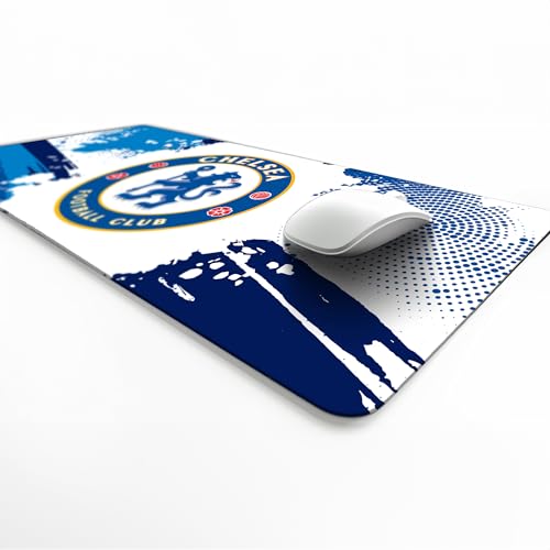 Licensed Décor Chelsea FC Sous-main – Blason en couleur sur éclaboussures graphiques – 43 x 90 cm
