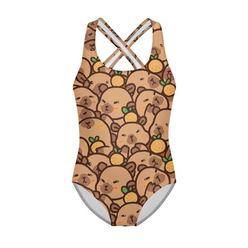 Image of Girls One Piece Swimsuits Quick Dry Beach Bathing Suit Crossback Swimwear 5-14 Years