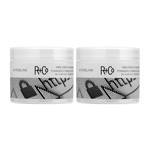 R+Co HYPERLINK Fiber Stretch Pomade 2 Pack – Flexible Hold Hair Styling Pomade – Adds Texture, Definition & Shine for All Hair Types