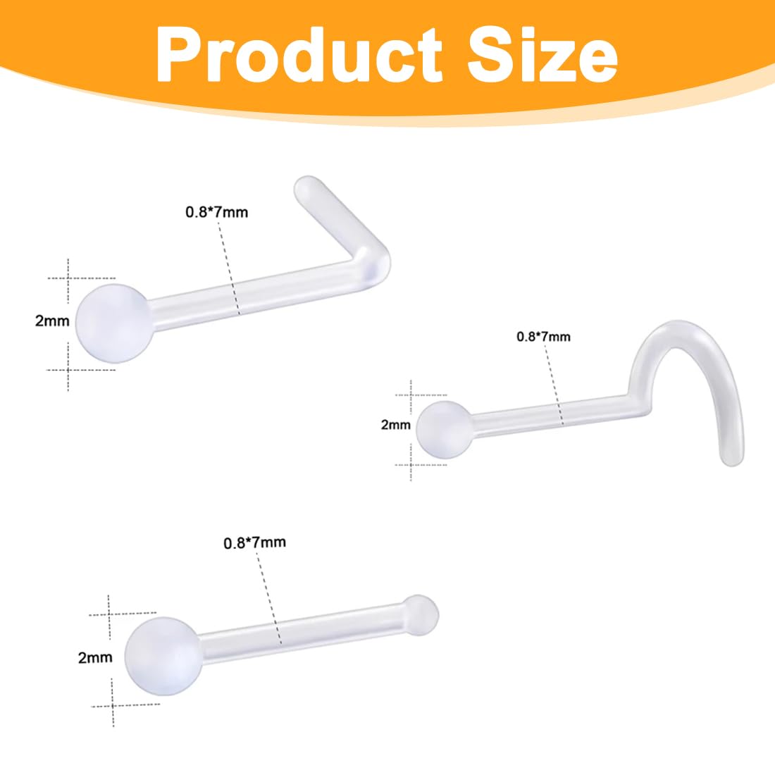 20 Stück Nasenpiercing Stecker - Unsichtbare Retainer Aus Kunststoff