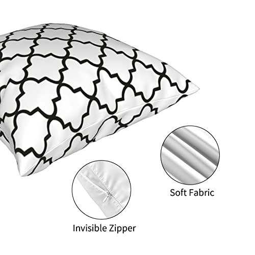 Kissenbezüge, modern, weiß und schwarz, marokkanisches Vierpass-Design, weich, quadratisch, dekorativ, für Sofa… – Bild 6