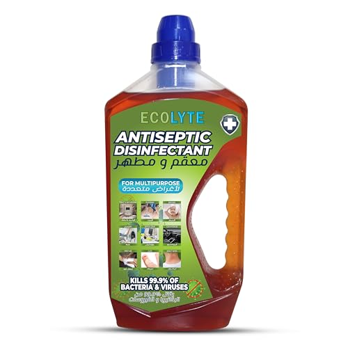 ECOLYTE+ Antiseptic Disinfectant Premium Liquid for Effective Germ Protection Antibacterial & Personal Hygiene Versatile & Effective Used in Bathing Laundry All purpose Cleaner (1 Liter)