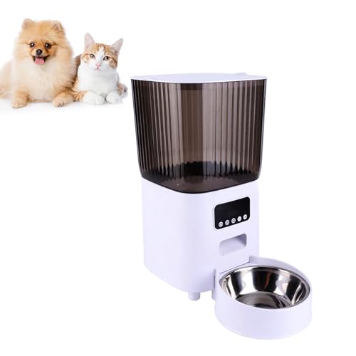 Image of Automatic Pet Feeder 5L Capacity, Disassemble Cat Dog Feeders with APP Remote Portion Control, 2 Layer Compartment Food Bowl, Timed Cat Food Dispenser for Cat Dog (Single Bowl