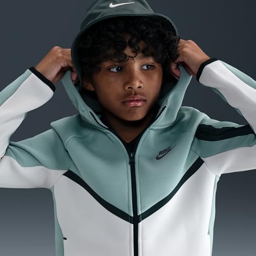 Nike Sportswear Tech Fleece Big Kids' Full-Zip Hoodie (Dusty Sage/Light Orewood Brown/Black/Plum Eclipse)3