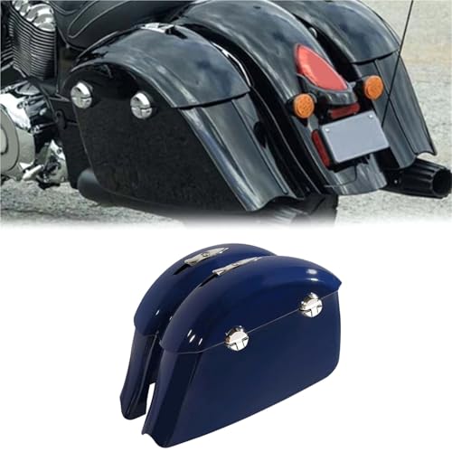 SHQXD Seitenkoffer Für Indian Für Chieftain Für Elite 2017–2018 Motorrad-Seitenkoffer Kofferraumtaschen, Hartschalen-Satteltaschen, Zubehör Mit Elektronischem Verschluss(Blu)