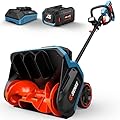 SENIX 60V 15" Cordless Snow Blower, Snow Shovel with Wheel for Decks, Steps, Driveways & Walkways |Brushless Motor, 6000mAh Battery, 6" Depth, 33FT Throw, 600lbs/m, LED Lights, 2 Speed, 75° Direction