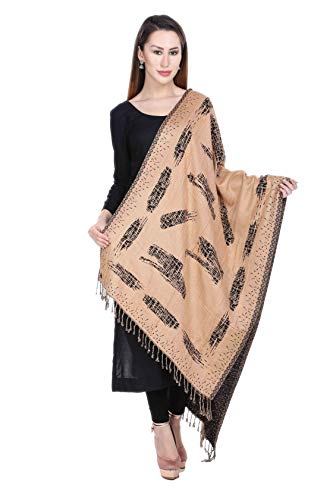 Image of KRITI Paisley Design Woollen Beige Color Shawl For Women