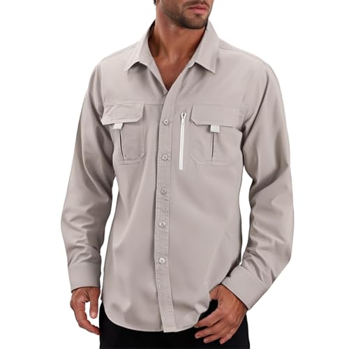 Chemise fonctionnelle boutonnée style cargo pour homme actif