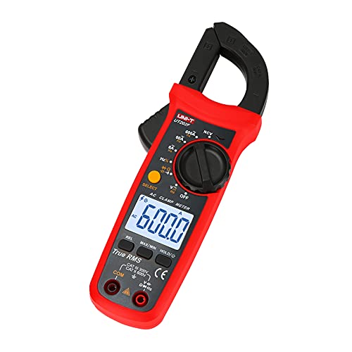 Image of UNI-T UT202F Digital Clamp Meter AC Current TRMS Volt Ohm Amp Meter HVAC Clamp On Multimeter Auto Ranging 6000Counts AC Current Frequency NCV AC DC Voltage Frequency Resistance Continuity Diode Tester