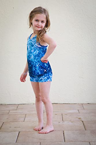 Belovecol Girls Two Piece Swimsuits Size 8 9 Kids Boyshort Bathing Suits Quick Dry Upf Uv Protection Tankini Blue3D Print Swimwear For Outdoor Beach #TOP2