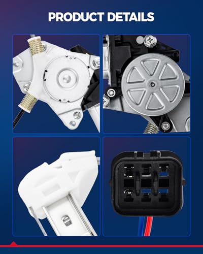 Image of KAX 748-044 Power Window Regulator with Motor Compatible with 2003-2007 Honda Accord Rear Left Driver Side Window Lifter