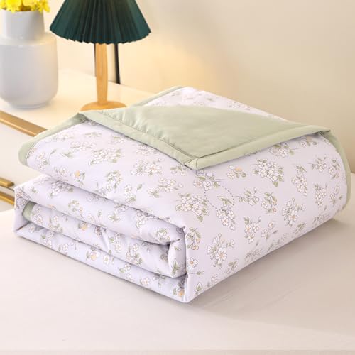 Odot Trapunta Estiva per Letto Singolo Matrimoniale Una Piazza e Mezza, Trapunta Leggera Primaverile Piumino Estivo Coperta Trapuntatura Traspirante e Morbido (Campanula,200 * 230cm)