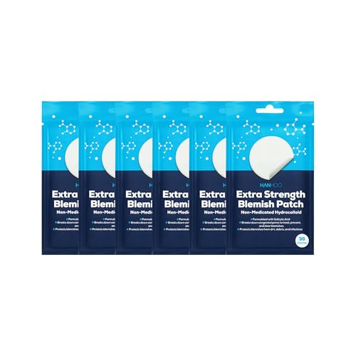 Hanhoo Extra Strength Blemish Patch Bundle, 216 Total Patches, Salicylic Acid Pimple Patches, Shrinks Stubborn Pimples, Conceals Zits, Absorbs Fluid, Invisible Pimple Patches, Korean Skincare