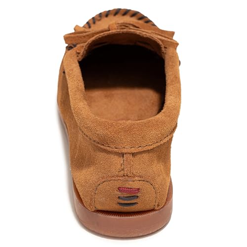 Minnetonka Women’s Tie Slip On —Moccasins for Women, Classic Leather Loafer Silhouette, Cushioned Footbed3