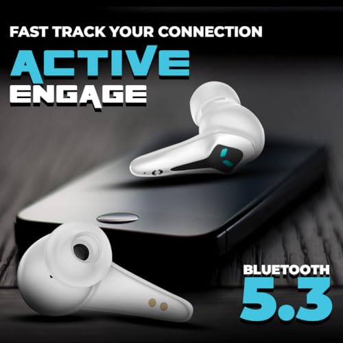 Image of HOPPUP Predator Xo3 Gaming Earbuds with 35MS Low Latency, 13MM Drivers & 50H Playtime Bluetooth (White, True Wireless)