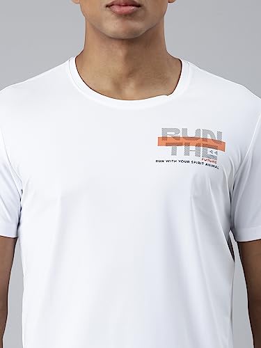 Image of XTEP Comfort Series (Sports Elastic Performance), Running Series, Superior Stretch, Polyamide & Elastane, Crew Neck Comfort Running T-Shirt for Men (White)