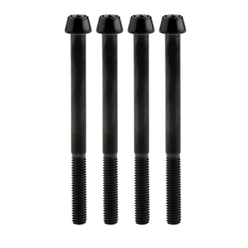 Image of Titanium Ti Bolt M5x9 16 18 20 25 30 35 40 45 50 55 60mm Tapered Head Screws Pack of 4 (M5x60mm, Black)
