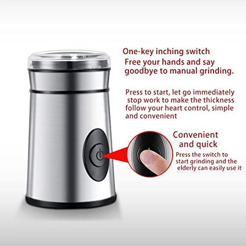 Boyuan Molinillo de café eléctrico de 200 W, Molinillo de Especias de Acero Inoxidable, botón de un Toque, Tapa Transparente, Ideal para moler Granos de café, Granos, Especias, nueces - Imagen 5