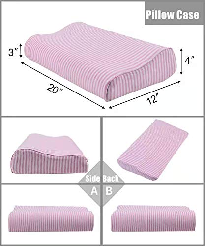 Contour Pillowcase for Memory Foam Neck Pillow,Soft Cotton Pillowcover Zippered,Pillow Protector for Neck Cervical Pillow Latex Pillow - Thumbnail 2