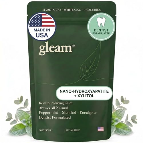 Gleam Remineralizing Gum, Nano-Hydroxyapatite + Xylitol, Made in USA, 60ct - image 1