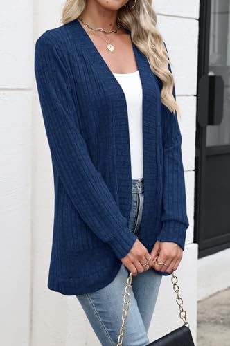 Halife Women's Fashion Cardigan Sweaters Lightweight Open Front Long Sleeve Casual Thin Cardigans with Pockets3