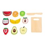Fruit Cutting Toys for Kids - Educational Wooden Learning Game, Realistic...