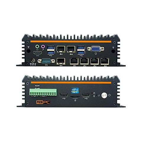 PICOPC Intel i7-8565U 6 LAN Fanless Security Gateway Appliance Firewall Router (8GB RAM, 120GB mSATA SSD) Supports OS like Sophos, pfSense, Untangle, Ubuntu, FreeBSD (No WiFi) Cover