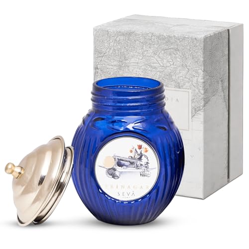 Image of SEVA HOME Ode to India Srinagar Serenity Candle | Natural Soy Wax with Cotton Wick | Floral Kashmiri Aroma | Decorative Home & Gifting Candle | 330g
