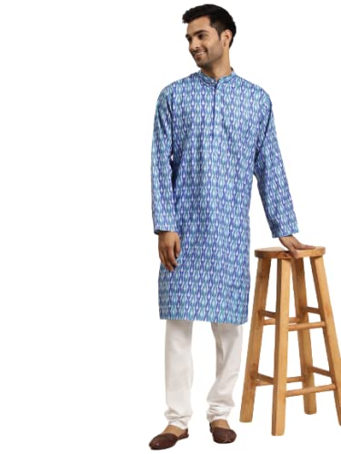 Image of SOJANYA Men's Jacquard Silk Long Kurta - Diwali Celebration Ethnic Wear for Men