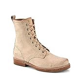 Frye Veronica Women’s Combat Boots Crafted from Hand-Burnished Vintage Italian Leather with genuine stitch-down welt construction and Leather Lining – 6 ¾” Shaft Height, White (Toga Leather) - 8.5 M