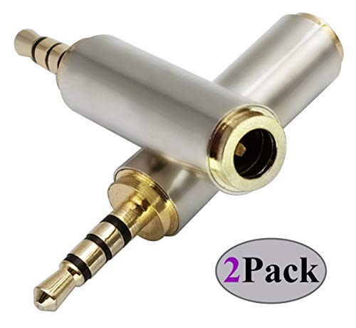 Aaotokk 2.5Mm Headphone Adapter 4-Pole 2.5Mm Male To 3.5Mm 1/8 Female Jack Stereo Audio Converter Metal Shell For Headset, Audio Earphone, Microphone (2 Pack-2.5 To 3.5Mm M/F) #TOP4