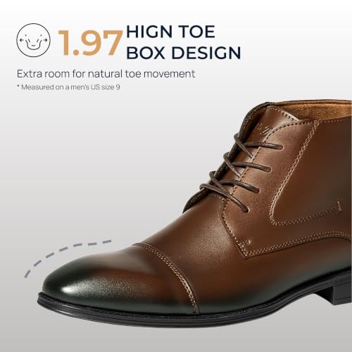 Image of Holy dove Mens Dress Boots Leather Oxford Chukka Boots | Hi-Poly insole,non-slip rubber outsole, business formal, ankle-high chukka Oxford style